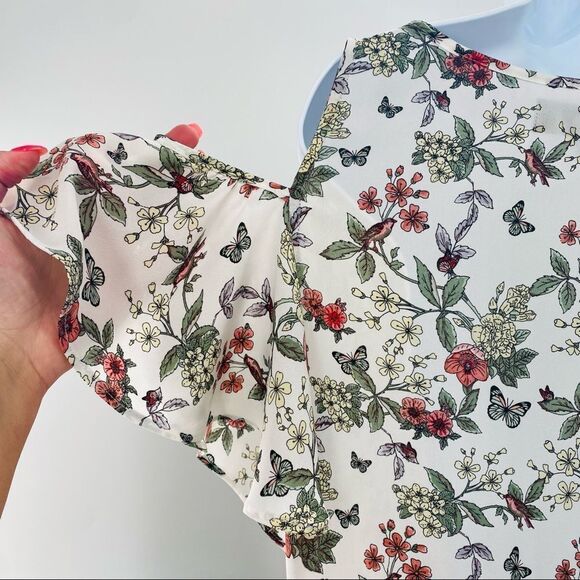 MAX STUDIO Cold Shoulder Floral Blouse - Picture 4 of 9